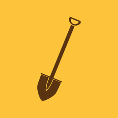 The shovel icon. Spade symbol. Flat