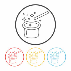 magic hat line icon