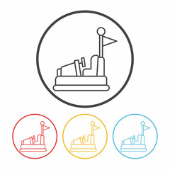 amusement park bumper cars line icon