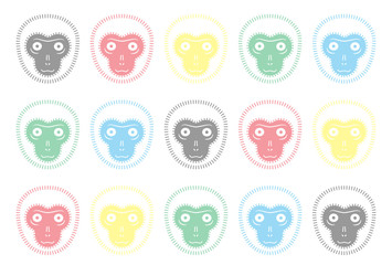 猿のカラフルテクスチャ