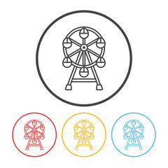 Ferris wheel line icon