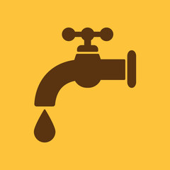 The tap water icon. Water symbol. Flat