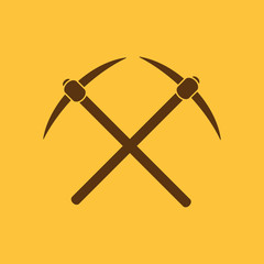 The pick icon. Pickax symbol. Flat
