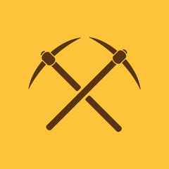 The pick icon. Pickax symbol. Flat