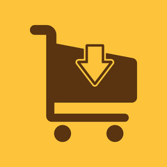 The cart shoping icon. Shop Cart symbol. Flat