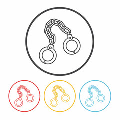 Fototapeta premium Handcuffs line icon