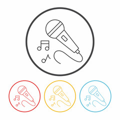 record microphone line icon