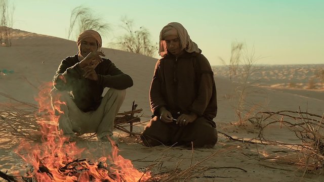 sahara men near a fire