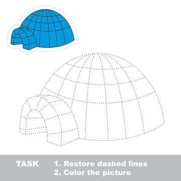 Igloo to be traced. Vector trace game.