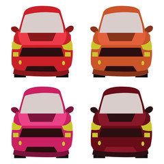 Cars front view illustration