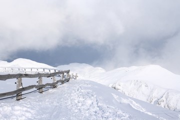 Winter scene in Alps, Slovenia 