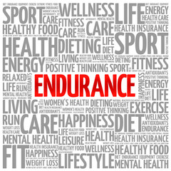 ENDURANCE word cloud background, health concept