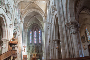 Fototapeta premium Nef de l'église Notre Dame, Joinville, Haute Marne, France