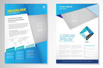 Vector Brochure Flyer design Layout template, size A4, Front page and back page, infographics. Easy to use and edit.