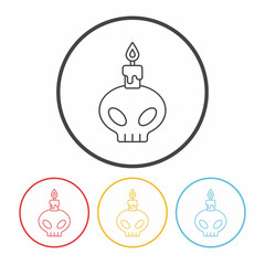 skull candle line icon