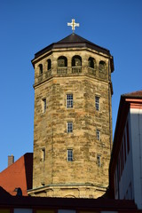 Naklejka premium Detail of the ALTES SCHLOSS palace in Bayreuth, Bavaria, region Upper Franconia, Germany