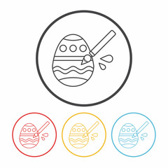 easter egg line icon
