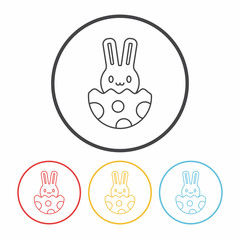 Easter bunny line icon
