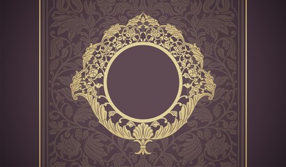 traditional wedding card design, paisley floral pattern , royal India