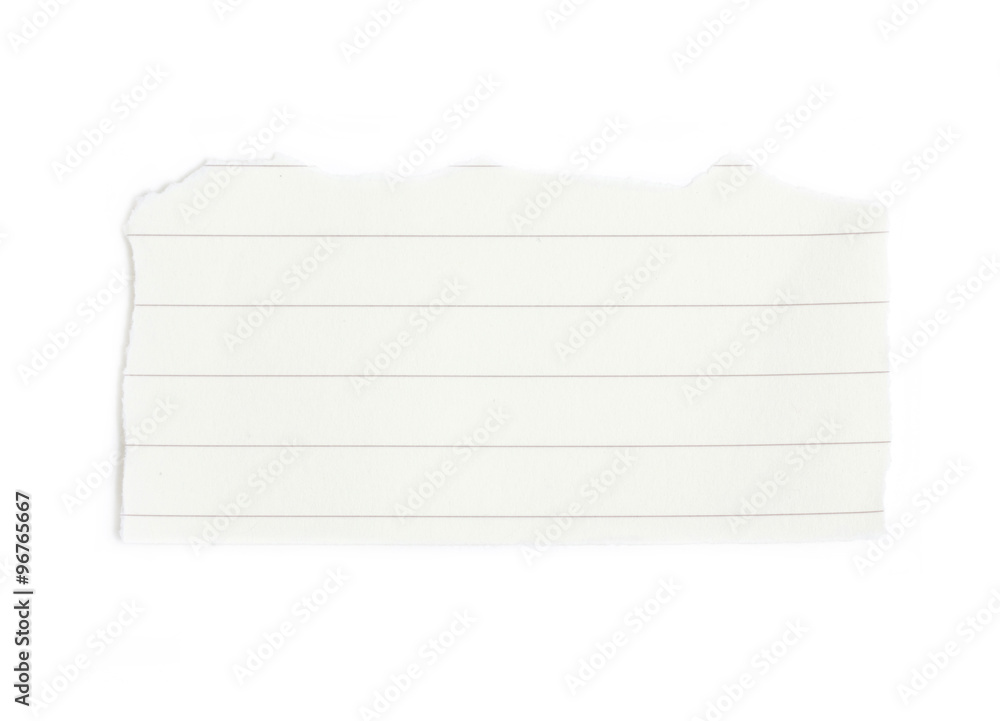 Wall mural lined paper scrap isolated on white.