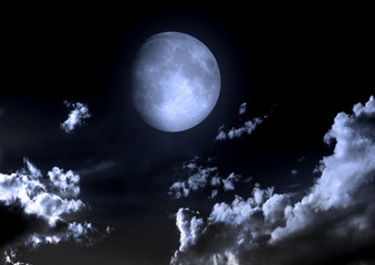 Fototapeta na wymiar The moon in the night sky 