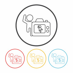 Obraz premium camera line icon