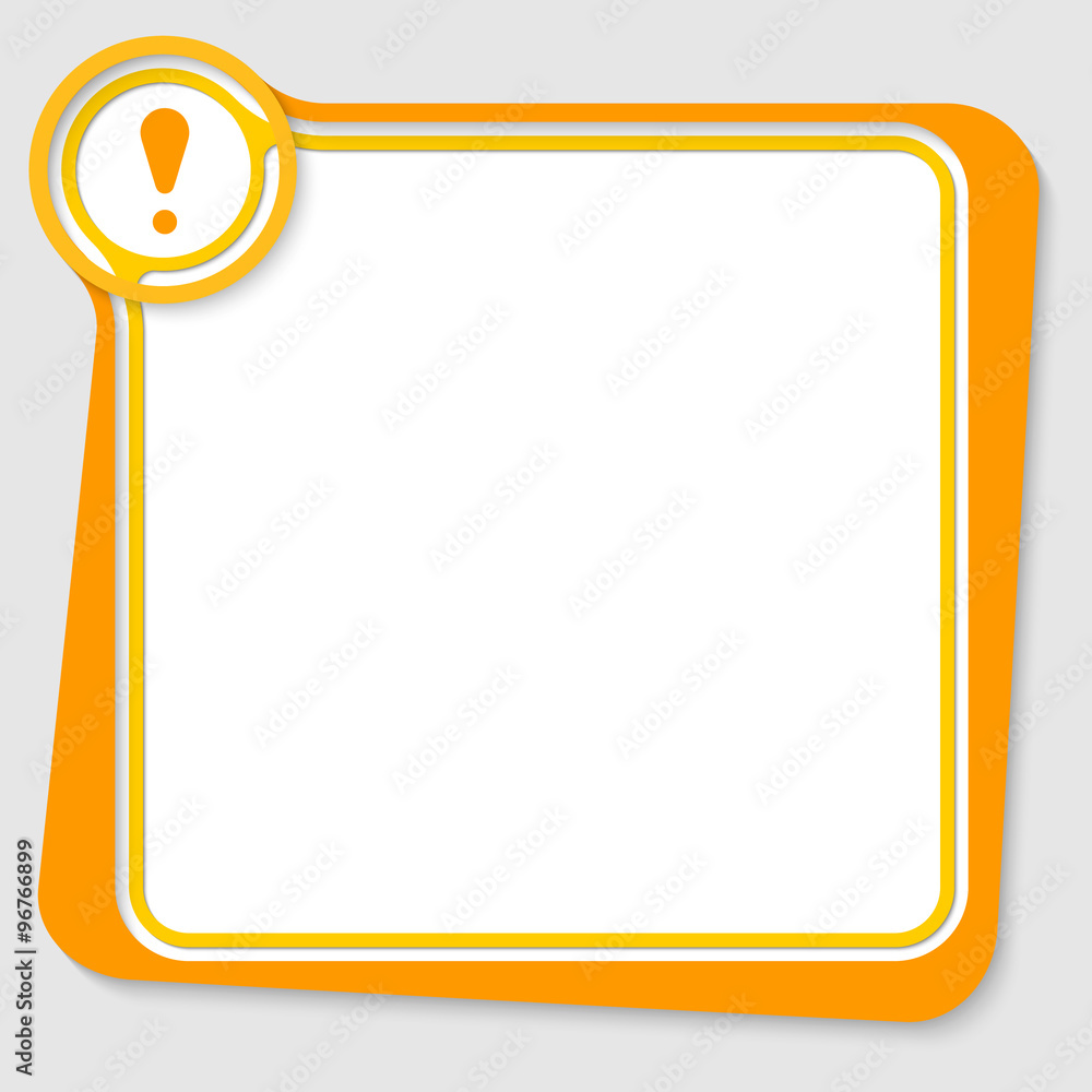 Poster yellow text box for your text with exclamation mark