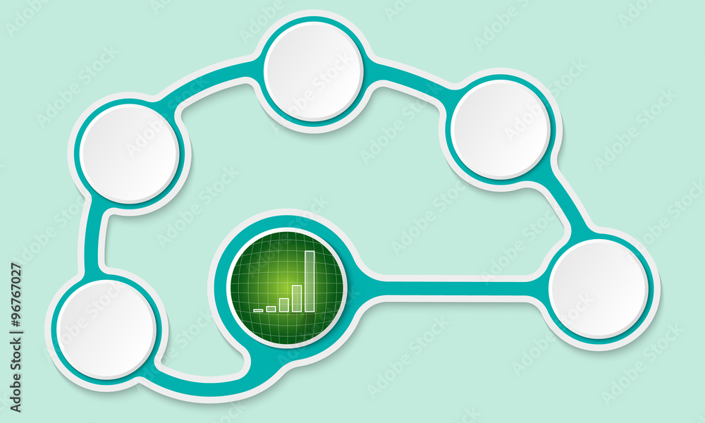 Poster vector circular text boxes for your text and graph