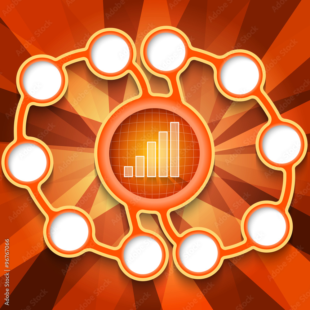 Poster eleven abstract circular boxes for your text and graph