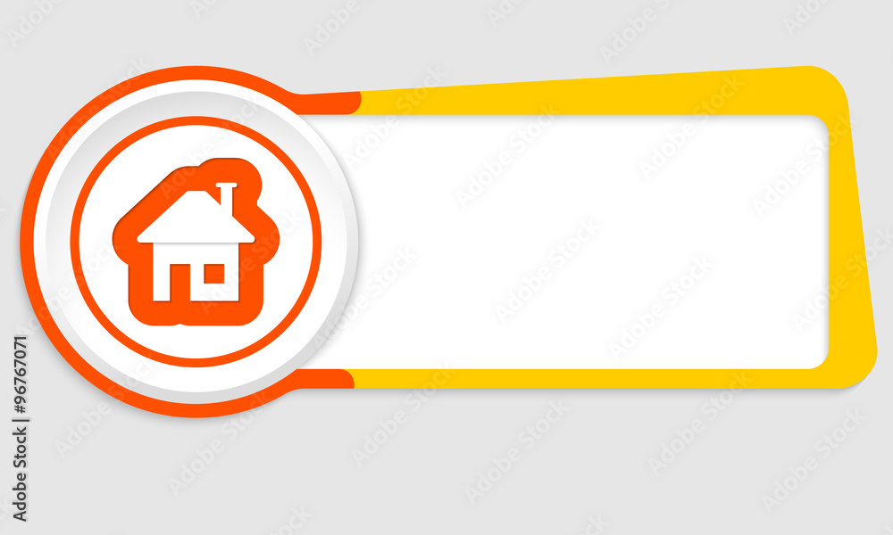 Poster vector abstract button for your text and home symbol