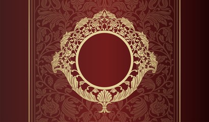 wedding card design, paisley floral pattern , India