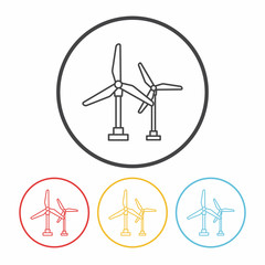 wind energy line icon