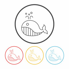 Whale line icon