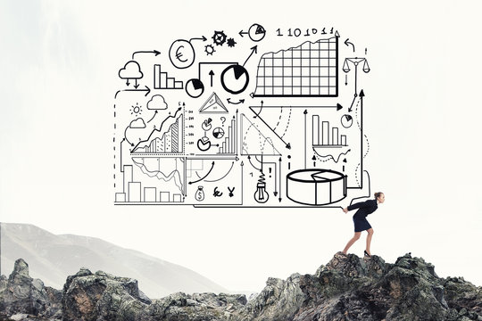 Businesswoman carrying out idea