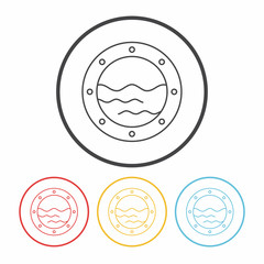 boat window line icon