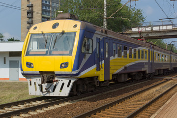the train on railway tracks