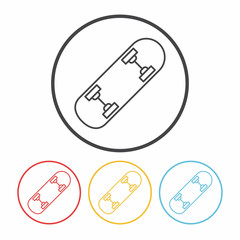 skate board line icon