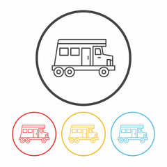 camping car line icon