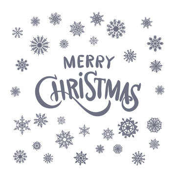 Merry Christmas Lettering  vector, text, decorative,
