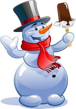 Snowman and ice cream