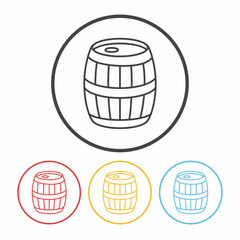 wine barrel line icon
