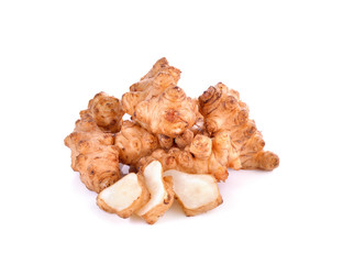 Jerusalem artichoke on  white background