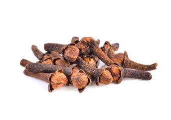 Spice cloves on white background