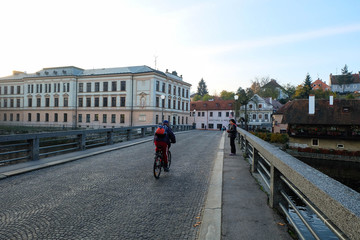 On the bridge somewhere in Cesky Krumlov