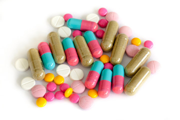 Colorful medications for weight control and diet
