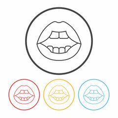 Obraz premium mouth line icon