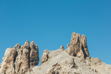 Backpacking in the mountains in the Caucasus, the pass Fedoseyev