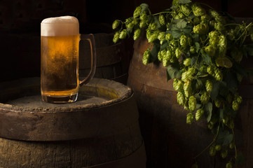 wooden barrel for beer, wine and whiskey