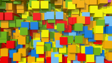 3D Rainbow Area Background Cube Abstract Pattern
