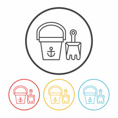 sand bucket line icon
